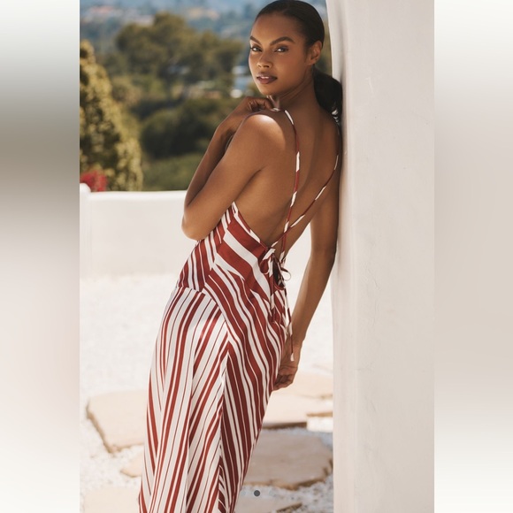 Anthropologie Dresses & Skirts - Anthropologie Red and White Striped Midi Dress